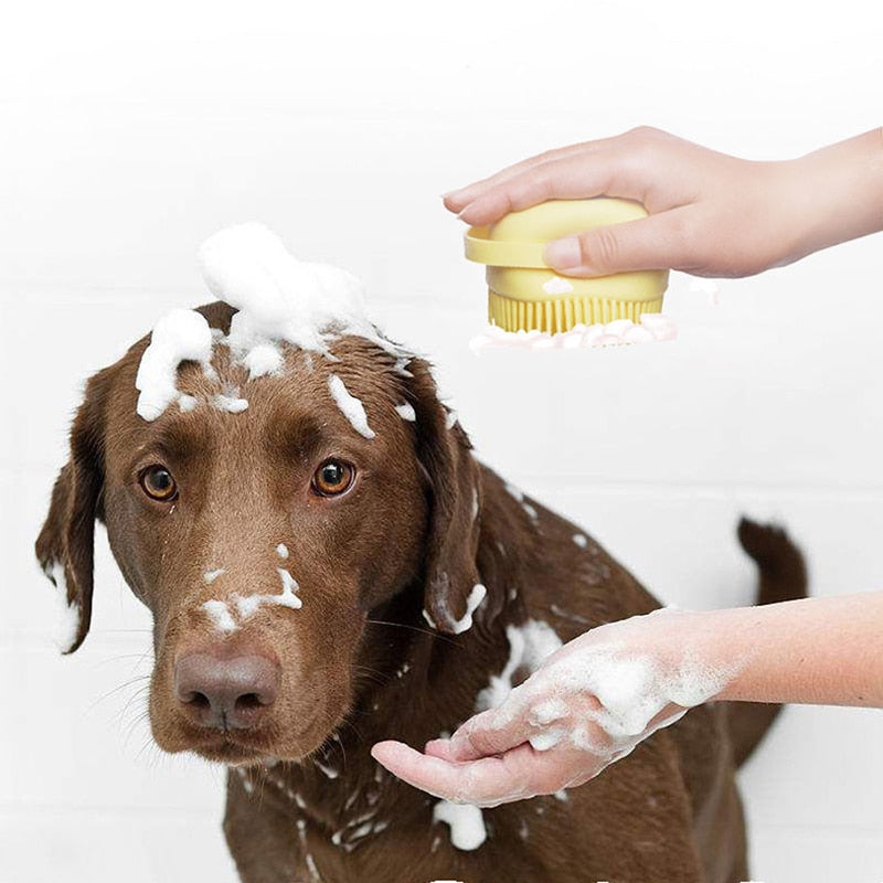 CEPILLO DE SILICONA PARA BAÑO DE MASCOTAS